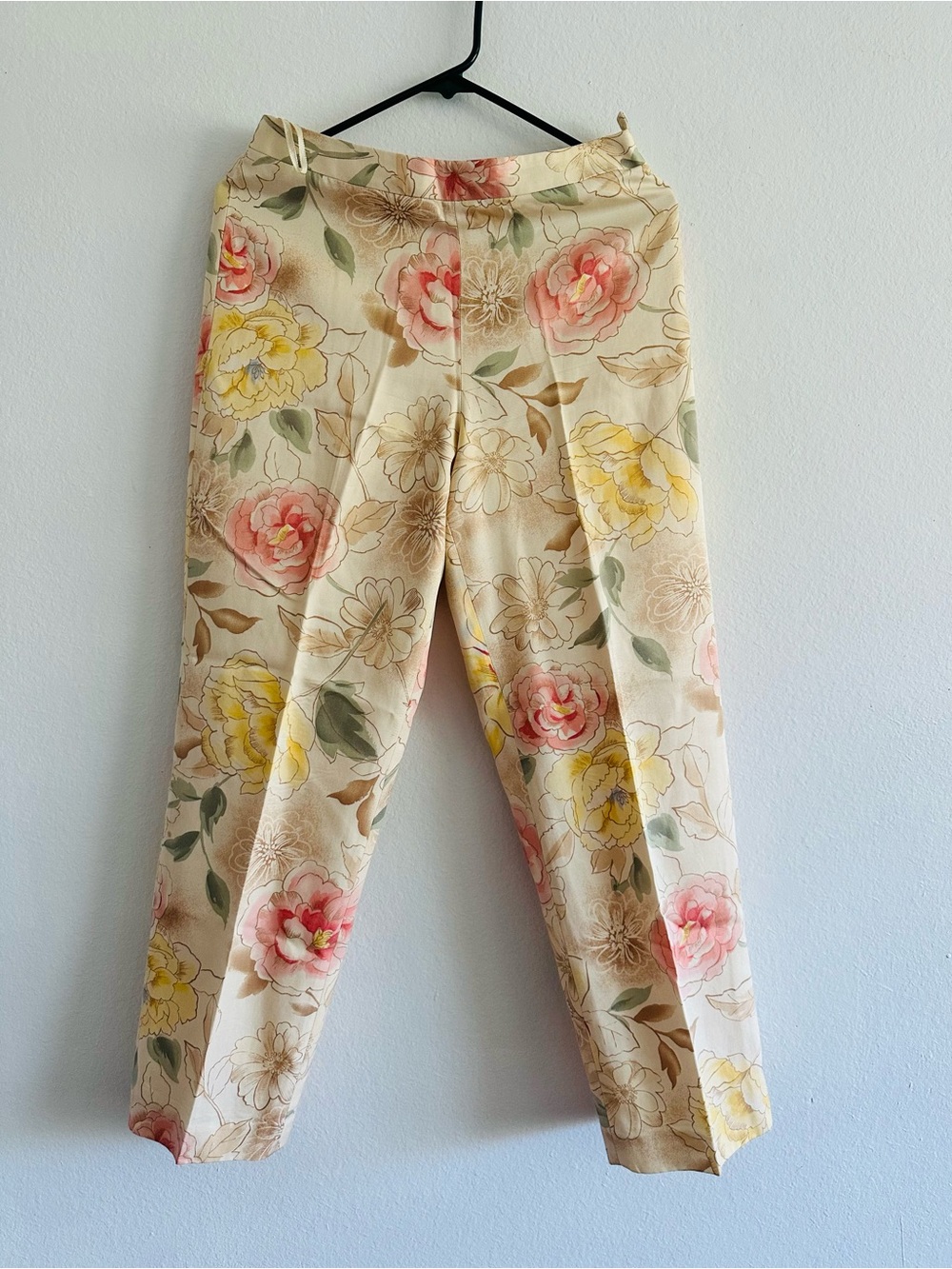NWOT Talbots Silk Blend Floral Pants Size 6  Straight Leg Side Zip Fully Lined